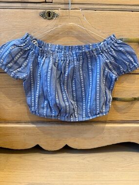 BCBGeneration crop top lightweight chambray style summer beach nwot size small